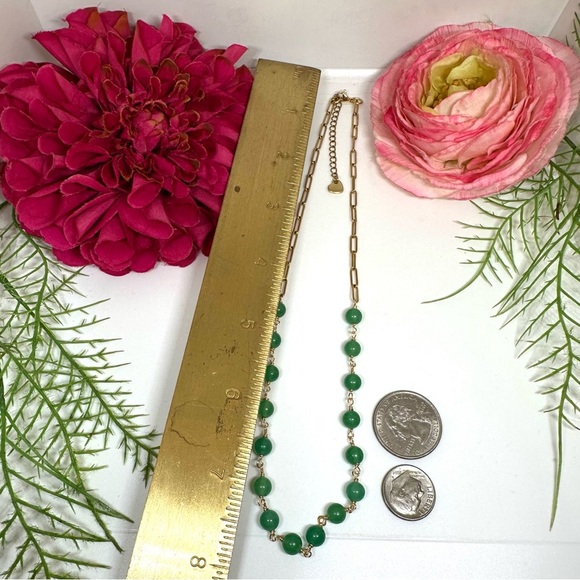 NEW⚜️Green Agate Gemstone Beaded Necklace - Picture 5 of 6